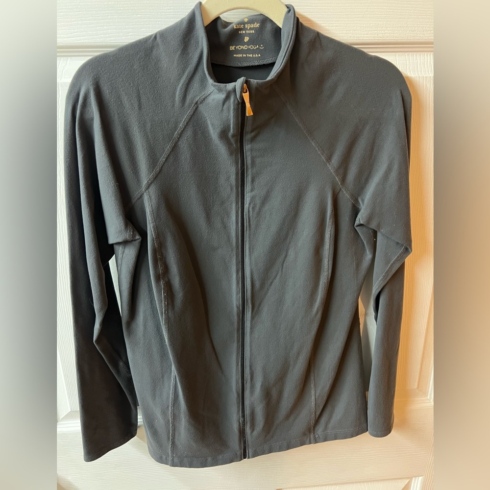 Kate Spade Beyond Yoga Charcoal Zip Up